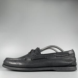 Sebago Docksides Men's Size 12 M Black Leather Slip On Loafers Boat Shoes Casual